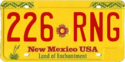 NM license plate 226RNG