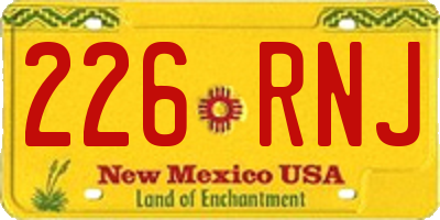 NM license plate 226RNJ