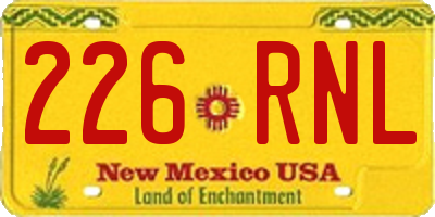 NM license plate 226RNL
