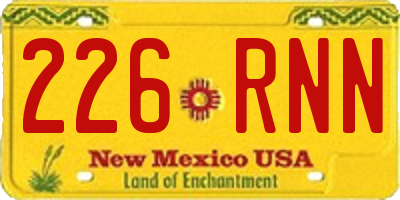 NM license plate 226RNN