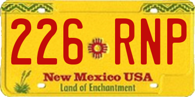 NM license plate 226RNP