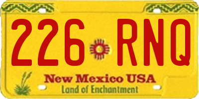 NM license plate 226RNQ