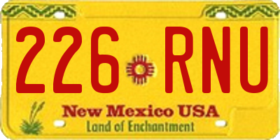 NM license plate 226RNU