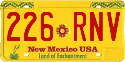 NM license plate 226RNV