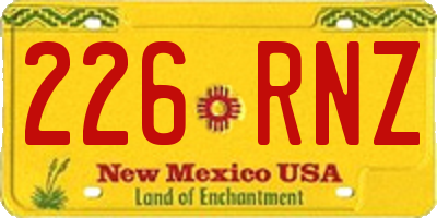 NM license plate 226RNZ