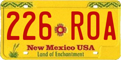 NM license plate 226ROA