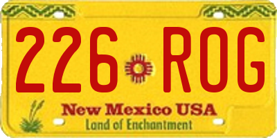 NM license plate 226ROG