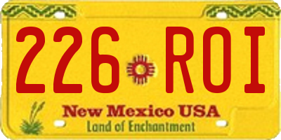 NM license plate 226ROI