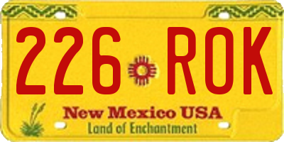 NM license plate 226ROK