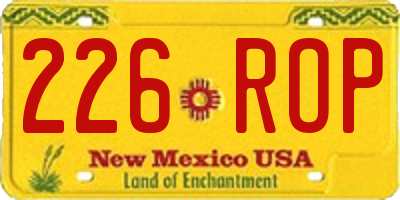 NM license plate 226ROP