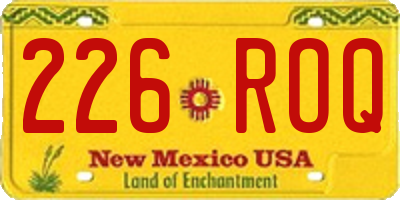 NM license plate 226ROQ
