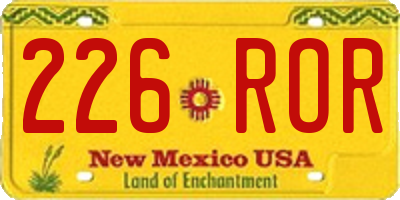 NM license plate 226ROR