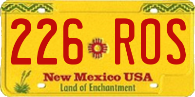 NM license plate 226ROS