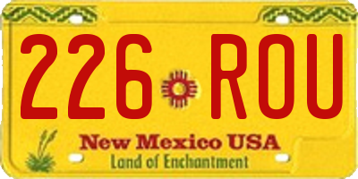 NM license plate 226ROU