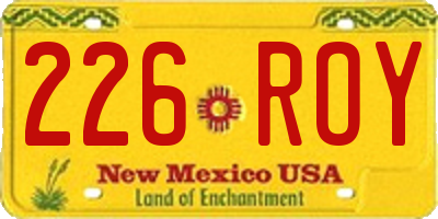 NM license plate 226ROY