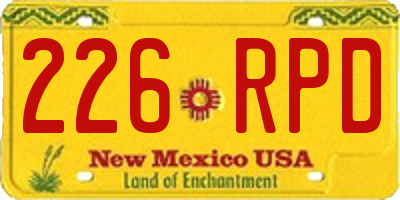 NM license plate 226RPD