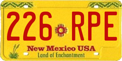 NM license plate 226RPE