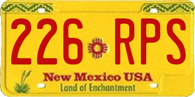 NM license plate 226RPS