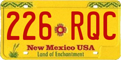 NM license plate 226RQC