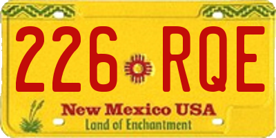 NM license plate 226RQE
