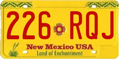 NM license plate 226RQJ