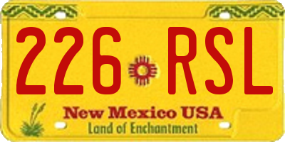 NM license plate 226RSL