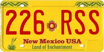 NM license plate 226RSS