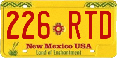 NM license plate 226RTD