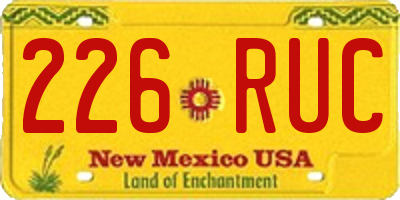 NM license plate 226RUC