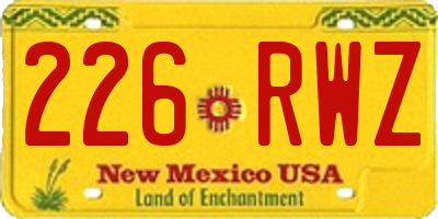 NM license plate 226RWZ
