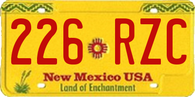 NM license plate 226RZC