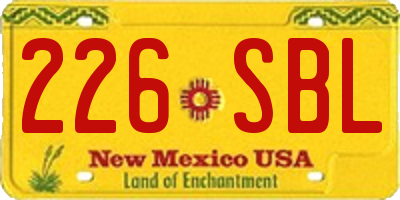 NM license plate 226SBL