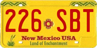 NM license plate 226SBT