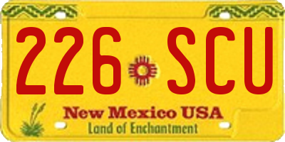 NM license plate 226SCU