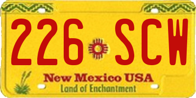NM license plate 226SCW