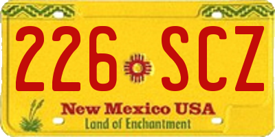 NM license plate 226SCZ