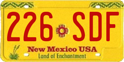 NM license plate 226SDF