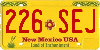 NM license plate 226SEJ