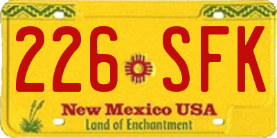 NM license plate 226SFK