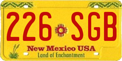 NM license plate 226SGB