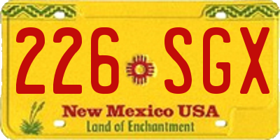 NM license plate 226SGX