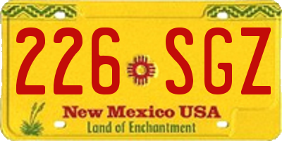 NM license plate 226SGZ