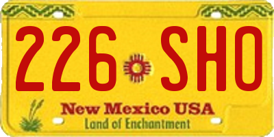 NM license plate 226SHO