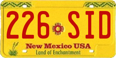 NM license plate 226SID