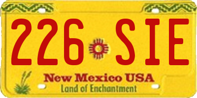NM license plate 226SIE
