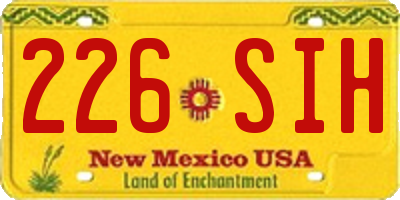 NM license plate 226SIH