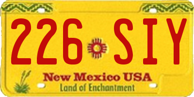 NM license plate 226SIY