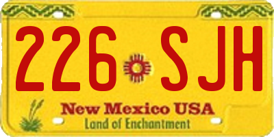 NM license plate 226SJH