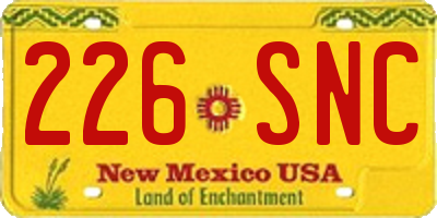 NM license plate 226SNC