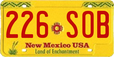 NM license plate 226SOB